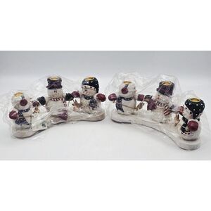 2~ NWT Midwest of Cannon Falls artist Eddie Walker Snowmen Candle Holders